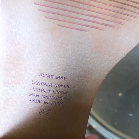 Alias Mae Tan Leather Block Heel Open Toe Heels 7 - Picture 16 of 16